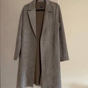 Zara Women's Elegant Gray Trench Coat